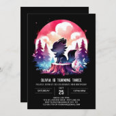 マジカルウィムシーウルフ誕生日 招待状 (正面/裏面)