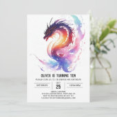 マジカルウォーターカラードラゴン誕生日 招待状 (スタンド正面)