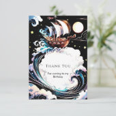 マジカルウォーターカラーマテイパイレーツ誕生日 サンキューカード (スタンド正面)