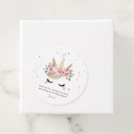 マジカルウォーターカラーユニコーン顔誕生日 フェイバータグ (インサイチュ)