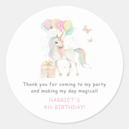 マジカルウォーターカラーユニコーン 誕生日お祝いギフト(年齢問わず) ラウンドシール
