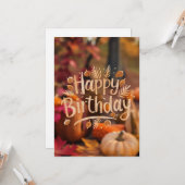 マジカルウッドランドウィッシュオータム秋ハッピーバースデー カード (正面/裏面インサイチュ)