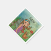 マジカルウッドランドフェアリーファースト誕生日ナプキンス スタンダードカクテルナプキン (角)