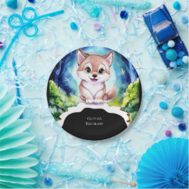 マジカルウッドランドフォレストウルフ誕生日 ペーパープレート