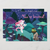 マジカルエンチャントユニコーン誕生日招待状 招待状 (正面/裏面)