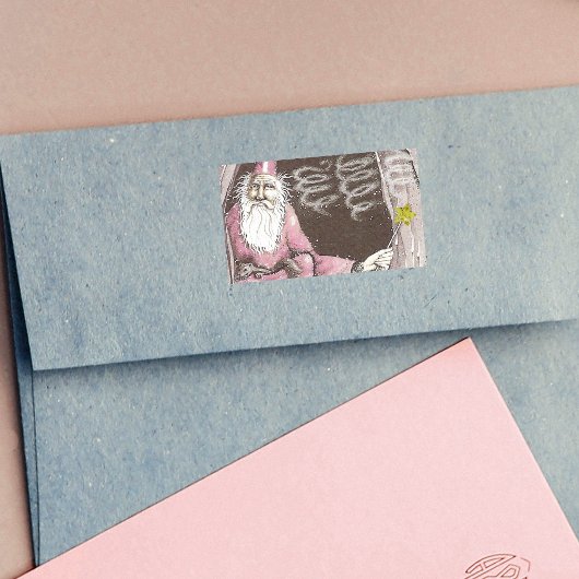 マジカルオールドウィザード小妖精や小人魔法ワンドスター 長方形シール