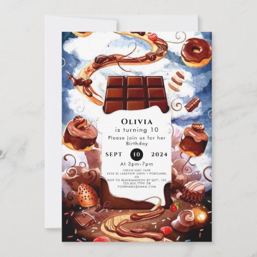 マジカルカスタムチョコ誕生日 招待状 (正面)