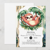 マジカルカラフルスロース誕生日 招待状 (正面/裏面)