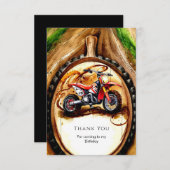 マジカルカラフルバイク誕生日 サンキューカード (正面/裏面)