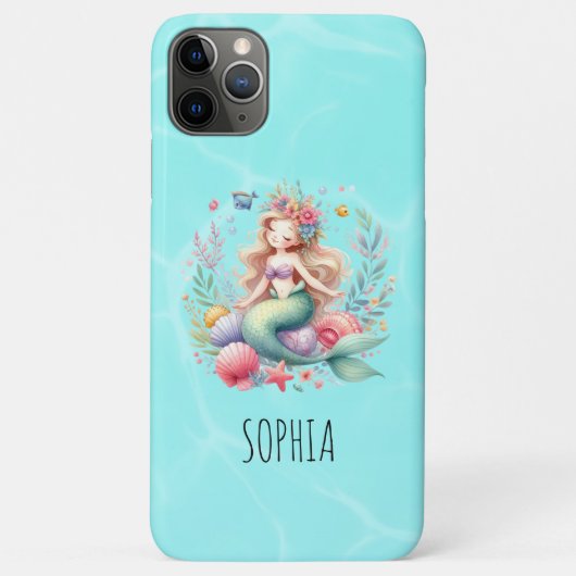 マジカルカラフルマーメイド名前バースデーギフト Case-Mate iPhoneケース (裏面)