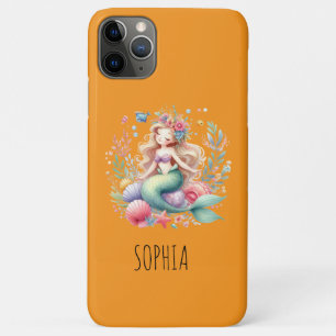 マジカルカラフルマーメイド名前バースデーギフト iPhone 11 PRO MAXケース