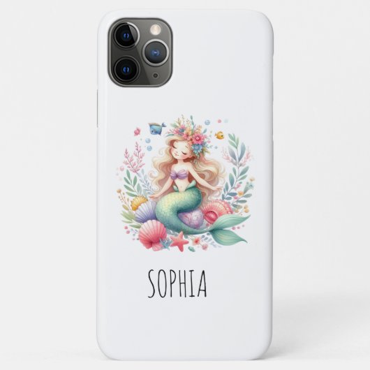 マジカルカラフルマーメイド 名前入り 誕生日プレゼント Case-Mate iPhoneケース (裏面)