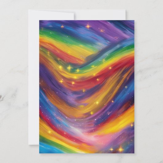 マジカルカラフルレインボーユニコーン第6誕生日 招待状 (裏面)