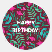 マジカルガーデンハッピーバースデーラウンドステッカー ラウンドシール (正面)