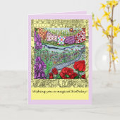 マジカルガーデン誕生日ウィッシュカード カード (黄色い花)