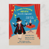 マジカルガールショー誕生日パーティー インビテーションポストカード (正面)