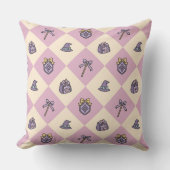 マジカルガールピンクチェック クッション (正面)