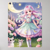 マジカルガール&スピリットキャットポスター – Stardustかわいい ポスター (正面)