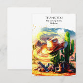 マジカルキッズカウボーイ誕生日 サンキューカード (正面/裏面)