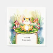 マジカルキッズカエル誕生日 スタンダードカクテルナプキン (正面)