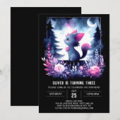 マジカルキッズキャット誕生日 招待状 (正面/裏面)