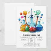 マジカルキッズギアサイエンティスト誕生日 招待状 (正面/裏面)