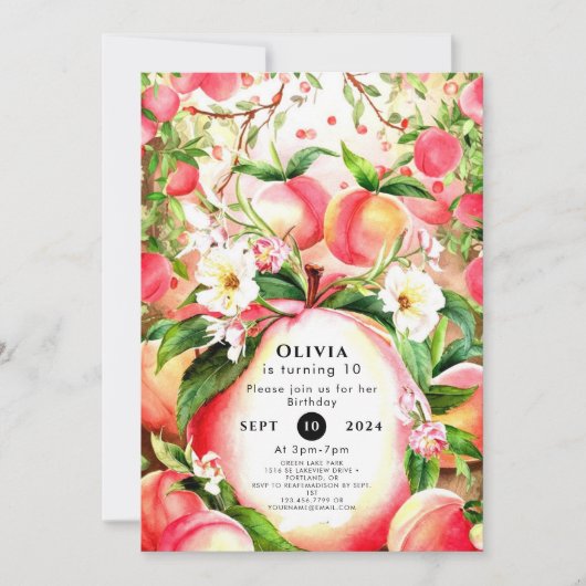 マジカルキッズピーチ誕生日 招待状 (正面)