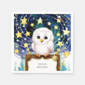 マジカルキッズフクロウ誕生日 スタンダードカクテルナプキン (正面)