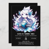 マジカルキッズマーメイド誕生日 招待状 (正面/裏面)