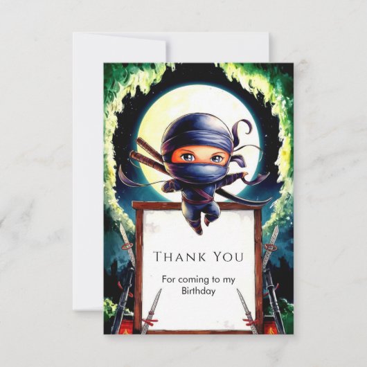 マジカルキッズ忍者バースデー サンキューカード (正面)