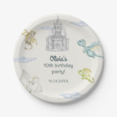 マジカルキャッスルキュートドラゴンズ子供の誕生日 ペーパープレート (正面)