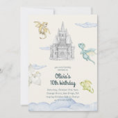 マジカルキャッスルキュートドラゴンズ子供の誕生日 招待状 (正面)