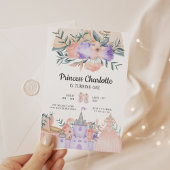 マジカルキャッスルモダンピンクプリンセス誕生日 招待状