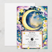 マジカルキュートムーン誕生日 招待状 (正面/裏面)