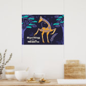 マジカルキリンフォークアート ポスター (キッチン)