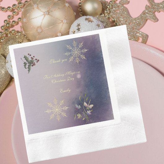 マジカルクリスマスの輝き クリスマス バースデー ナプキン 縁ありカクテルナプキン