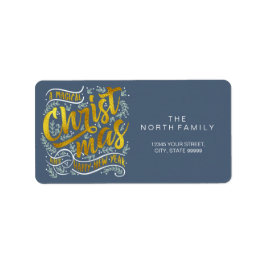 マジカルクリスマスタイポグラフィスクエア金ゴールドID441 ラベル