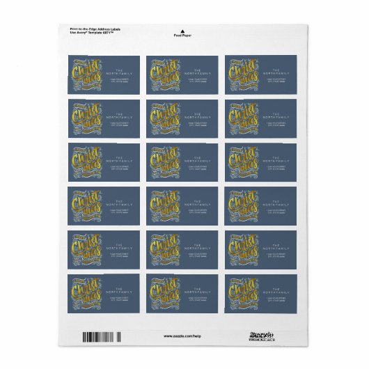 マジカルクリスマスタイポグラフィスクエア金ゴールドID441 ラベル (フルシート)