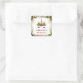 マジカルクリスマスホリーベリーユニコーン誕生日 スクエアシール (バッグ)