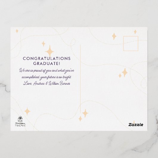 マジカルグラードグラスおめでとう卒業記念フォイル 箔シーズンポストカード (裏面)