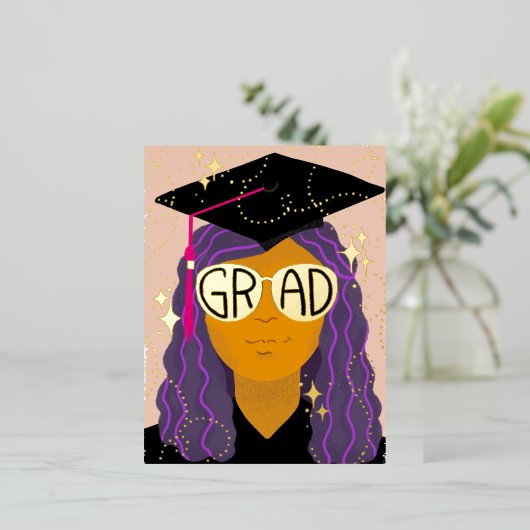 マジカルグラードグラスおめでとう卒業記念フォイル 箔シーズンポストカード (立ち正面)