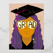 マジカルグラードグラスおめでとう卒業記念フォイル 箔シーズンポストカード (正面)