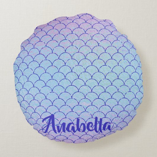 マジカルグリッターパステルパープルマーメイドはかりで測 ラウンドクッション (裏面)