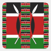 🇰🇪マジカルケニア:統一とプライドの枠 スクエアシール (正面)