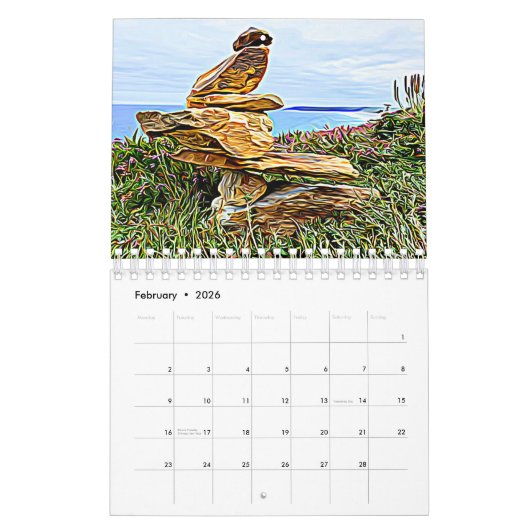 マジカルコーンウォール、様式化されたコーンウォールの写真 カレンダー (2月 2026)