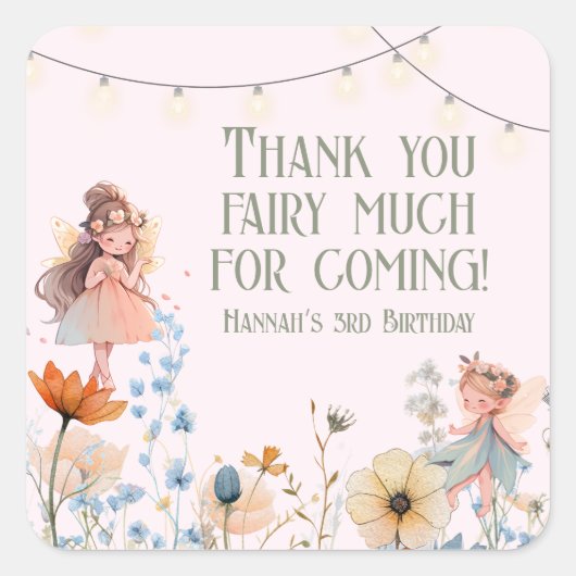 マジカルサンキューフェアリー多誕生日 スクエアシール (正面)