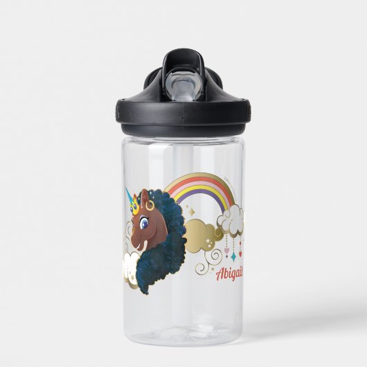 マジカルザユニコーンレインボー&クラウドデザイン ウォーターボトル (正面)