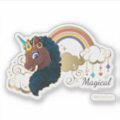 マジカルザユニコーンレインボー&クラウドデザイン シール (正面)