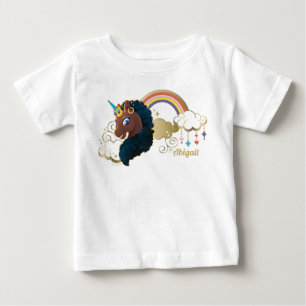 マジカルザユニコーンレインボー&クラウドデザイン ベビーTシャツ
