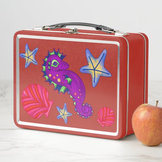 マジカルシーホースシェルビーチ海トロピカル メタルランチボックス (インサイチュ)